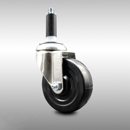 Service Caster 4 Inch 316SS Soft Rubber Wheel Swivel 3/4 Inch Expanding Stem Caster SCC SCC-SS316EX20S414-SRS-34